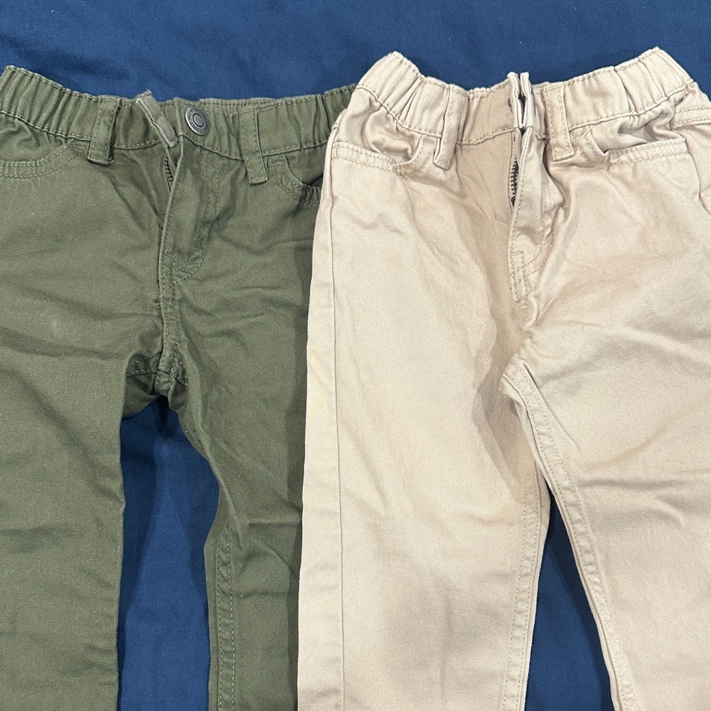 H&M Kids Green and Beige Casual Trousers